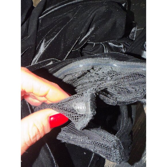 retrofete Leni Velvet Corset Wide Leg Jumpsuit Black Womens Size Small - Picture 13 of 14